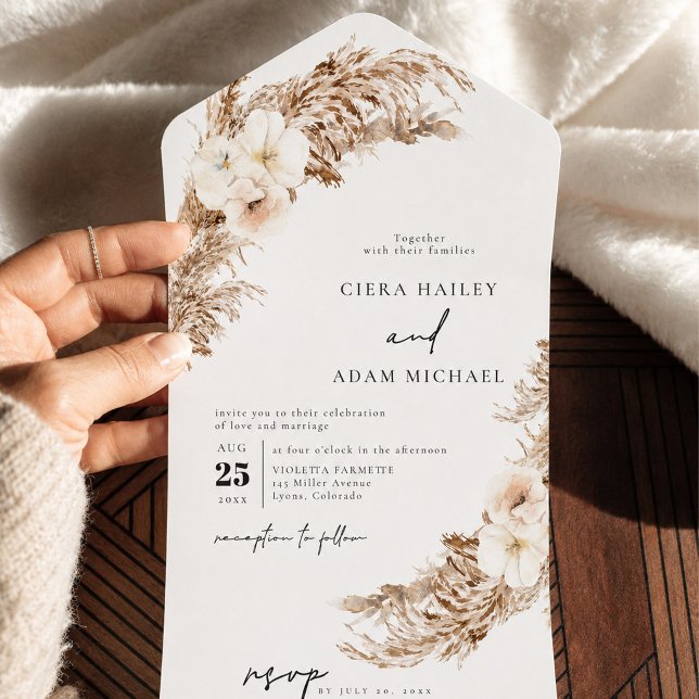 Convite de Casamento de Outono Bohemiano CIERA com (Criador carregado)