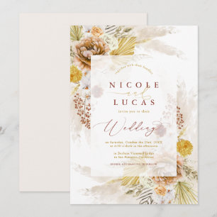 Convite de Casamento de Outono em Terracota Boho c