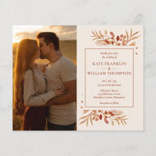 Convite de Casamento de Outono Foto Tudo em Um Orç