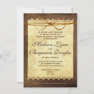 Convite De Casamento De Papéis De Vintagem Com Di
