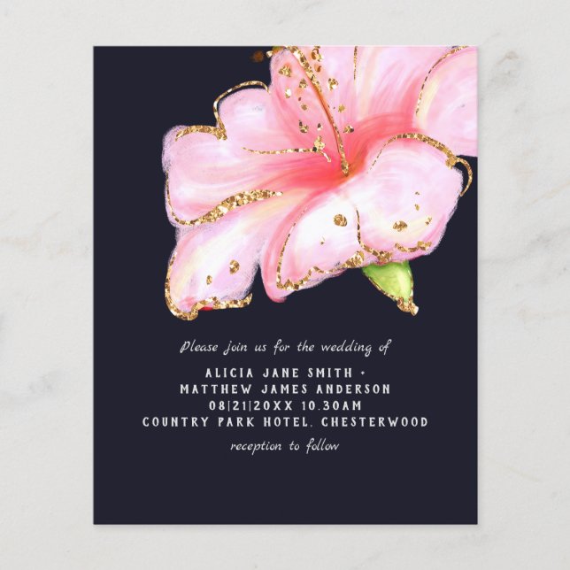 CONVITE DE CASAMENTO de papel FLYER DO ORÇAMENTO (Frente)