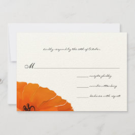 Convite de Casamento de Papoula Bonita e Elegante