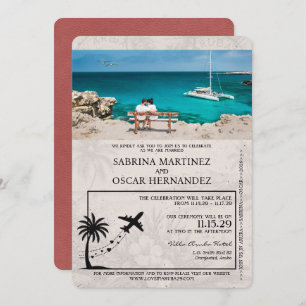 Convite De Casamento De Passaporte De Aruba, De Bo