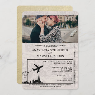 Convite De Casamento De Passaporte De Polônia De C