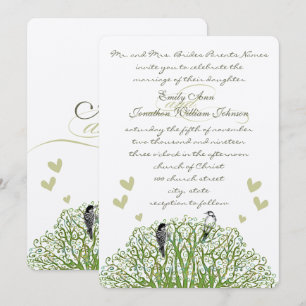 Convite de casamento de passarinho de amor cortado