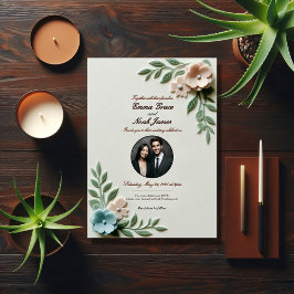 Convite De Casamento De Pastel Floral