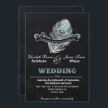Convite de casamento de pavão Vintage Chalkboard<br><div class="desc">Convites de casamento de pavões Vintage Chalkboard Produtos correspondentes também disponíveis.</div>
