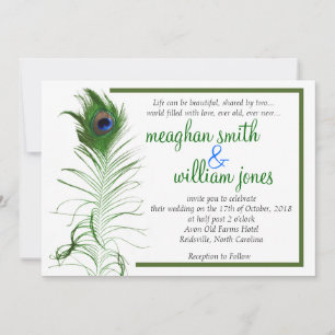 Convite De Casamento De Pavões 5X7