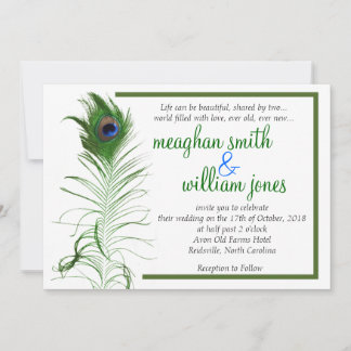 Convite De Casamento De Pavões 5X7