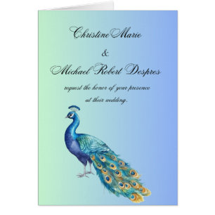 Convite de Casamento de Peacock