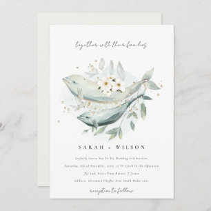 Convite de casamento de Peixes Florais Submarinos