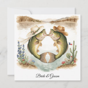 Convite de Casamento de Pesca no Texas Chapéu de C