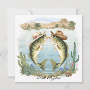 Convite de Casamento de Pesca no Texas Chapéu de C
