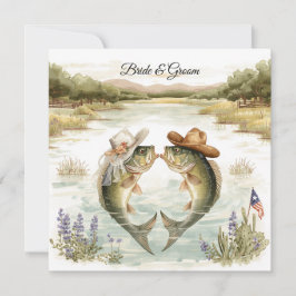 Convite de Casamento de Pesca no Texas Chapéu de C