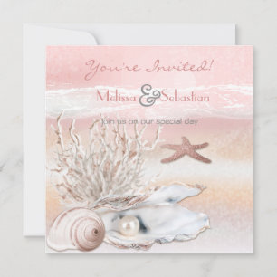 Convite de casamento de Pêssego de Praia Dream Sho