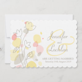 Convite de casamento de pétalas de flores modernas