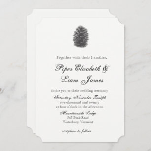Convite de Casamento de Pine cone