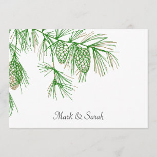 Convite de Casamento de Pine Verde