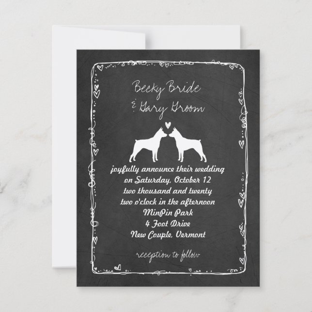 Convite de Casamento de Pinscher Miniatura (Frente)