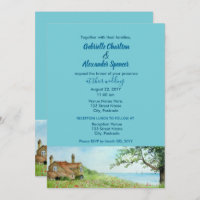 Convite de Casamento de Pintura de Aquarela de Cam