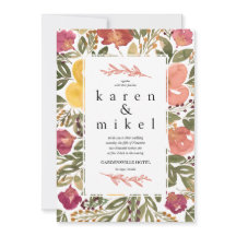 Convite De Casamento De Pintura De Sangue Botânico