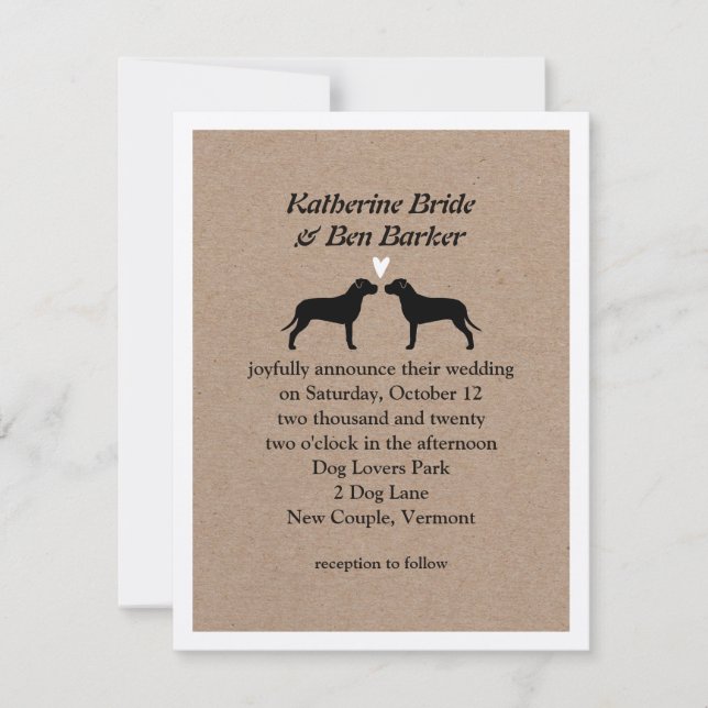 Convite de Casamento de Pit Bulls (Frente)