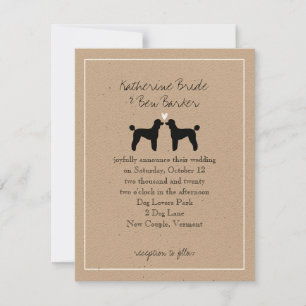 Convite de Casamento de Poodles Padrão