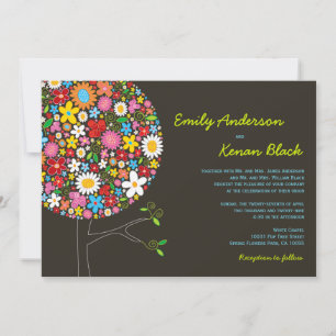 Convite de casamento de Pop de Flores de primavera