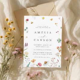 Convite de Casamento de Prado de Flores Silvestres