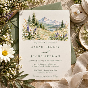 Convite de Casamento de Prado de Montanha Rústico
