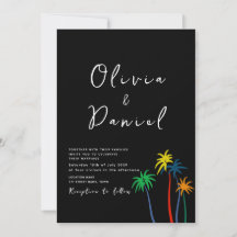 Convite de Casamento de Praia Chic Moderno