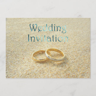 Convite de Casamento de Praia com Alianças
