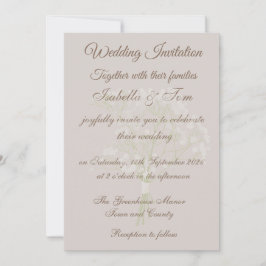 Convite de Casamento de Praia com Letra Minimalist