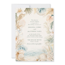 Convite de Casamento de Praia Costeira Elegante