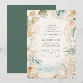 Convite de Casamento de Praia Costeira Elegante