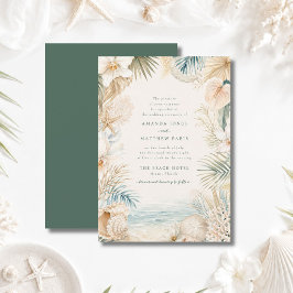 Convite de Casamento de Praia Costeira Elegante