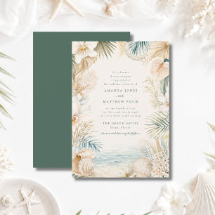 Convite de Casamento de Praia Costeira Elegante