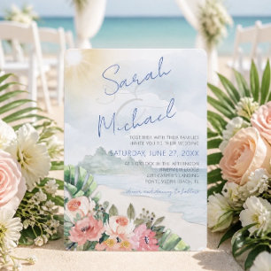 Convite de Casamento de Praia Moderno