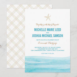Convite De Casamento De Praia Oceânica De Ondas De