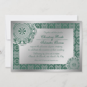 Convite de casamento de Prata Árabe, 5x7