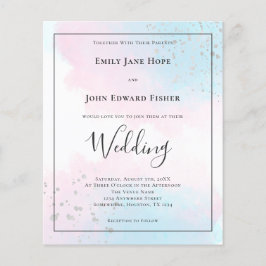 Convite de casamento de Prata de Coloração d'água