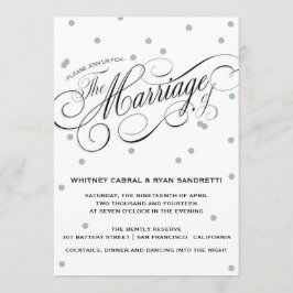 Convite De Casamento De Prata De Ponto Elegante