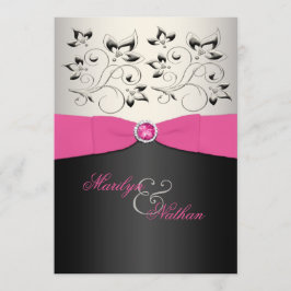 CONVITE DE CASAMENTO de Prata, Preto, Pia-Frita,