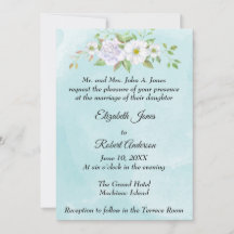 Convite de Casamento de Primavera com Flor de Casa