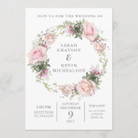 Convite De Casamento De primavera Floral Watercolo