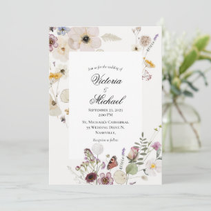 Convite De Casamento De primavera Floral Watercolo