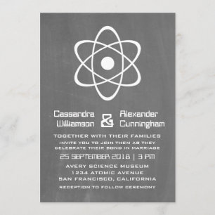 Convite de casamento de quadro atômico de marfim