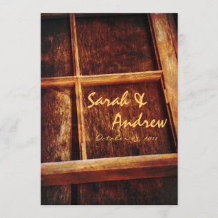 Convite de Casamento de Quadro da Janela Rústica