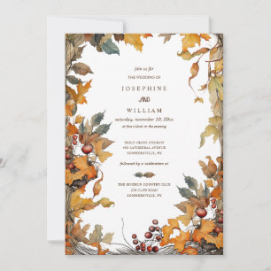 Convite de Casamento de Quadro de Outono