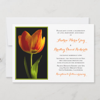 Convite De Casamento De Quadros De Tulip Laranja